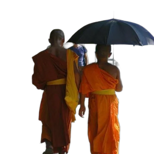 umbrella, staff, dress, photorealistic, concept art, rain, fog, two transparent PNG cut-out