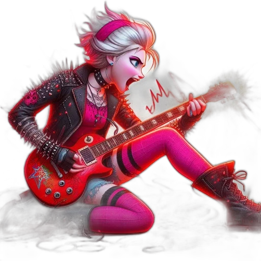 jacket, concept art, fantasy art, cartoon, comic book art, red, neon, individual transparent PNG cut-out