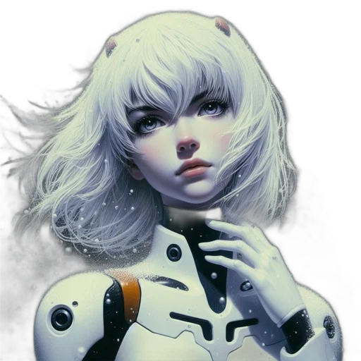 robot, face, mask, creature, concept art, fantasy art, cyberpunk, 3d render transparent PNG cut-out