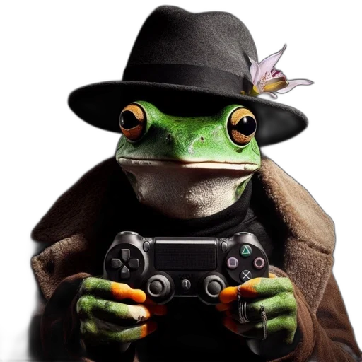 hat, animal, dragon, photorealistic, concept art, 3d render, anthropomorphic, frog transparent PNG cut-out