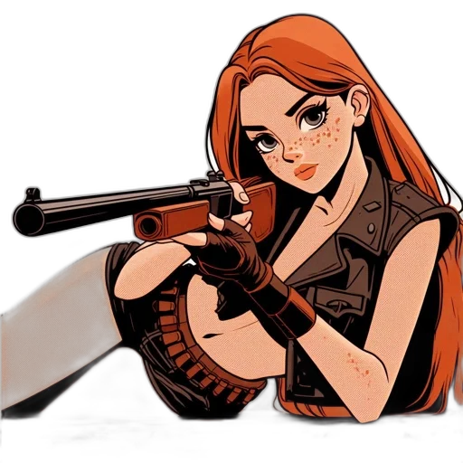 weapon, comic book art, cartoon, concept art, pixel art, illustrated, action, shot transparent PNG cut-out