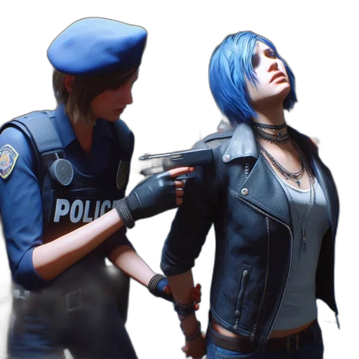 jacket, weapon, staff, concept art, 3d render, cyberpunk, photorealistic, city street transparent PNG cut-out