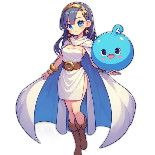 staff, dress, weapon, creature, pixel art, anime, fantasy art, concept art transparent PNG cut-out
