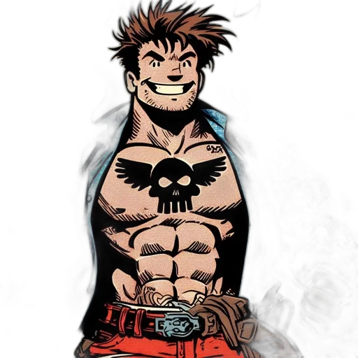 comic book art, concept art, cartoon, fantasy art, animated, male, figure, built transparent PNG cut-out