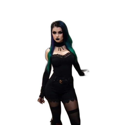 dress, creature, staff, 3d render, concept art, fantasy art, cartoon, dark transparent PNG cut-out