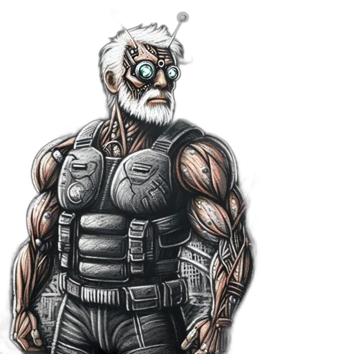 comic book art, concept art, cyberpunk, cartoon, grayscale, palette, winged, man transparent PNG cut-out