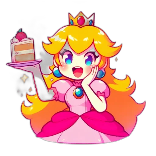 crown, staff, dress, food, pixel art, concept art, vaporwave, cartoon transparent PNG cut-out