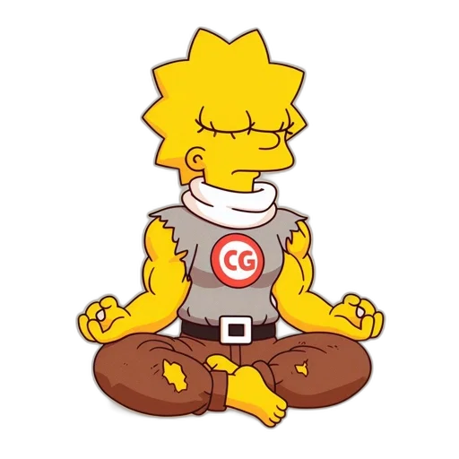 cartoon, comic book art, pixel art, concept art, lisa, simpson, character, simpsons transparent PNG cut-out