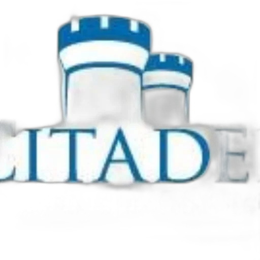 3d render, image, features, logo, citadel, which, includes, blue transparent PNG cut-out
