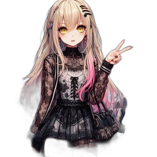 jacket, dress, weapon, staff, anime, pixel art, watercolor, cartoon transparent PNG cut-out