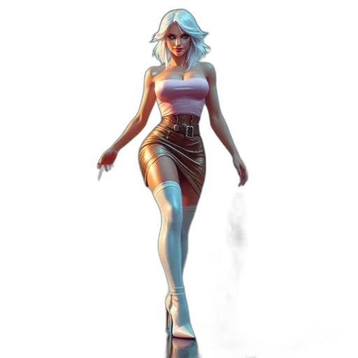 dress, robot, concept art, fantasy art, comic book art, cyberpunk, neon lights, pastel transparent PNG cut-out