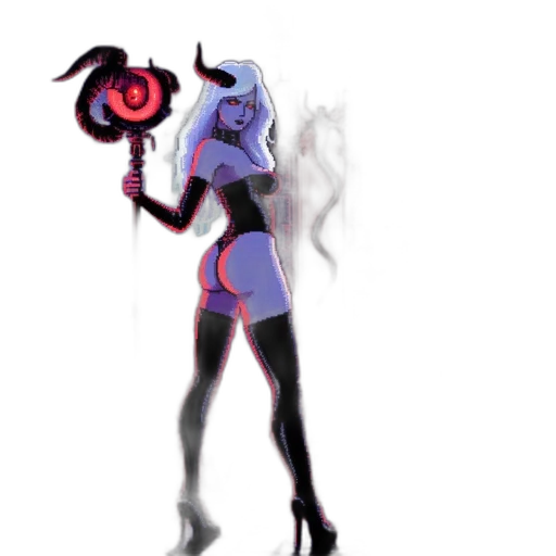 staff, mask, robot, weapon, concept art, pixel art, cyberpunk, fantasy art transparent PNG cut-out