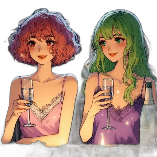 dress, watercolor, pixel art, concept art, anime, fire, green, pastel transparent PNG cut-out