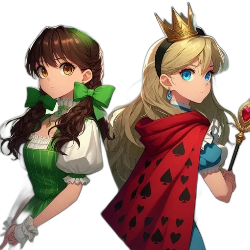 crown, staff, fantasy art, concept art, pixel art, anime, green, red transparent PNG cut-out