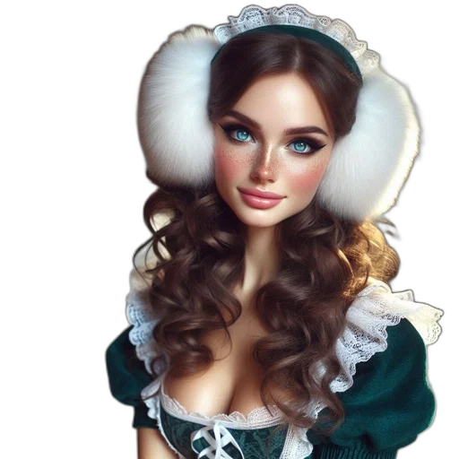 hat, dress, face, crown, photorealistic, fantasy art, oil painting, 3d render transparent PNG cut-out