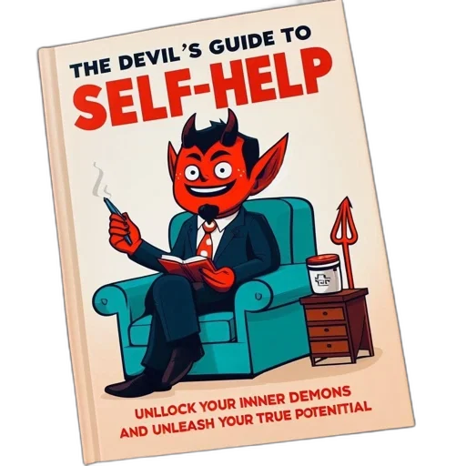 devil, figure, suit, holds, book, while, smoking, title transparent PNG cut-out