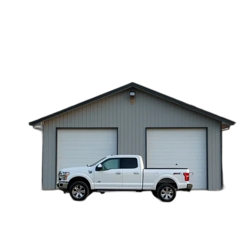 building, car, 3d render, white, pickup, truck, parked, front transparent PNG cut-out