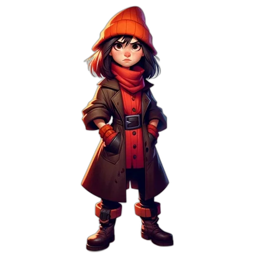 jacket, staff, hat, weapon, concept art, fantasy art, pixel art, 3d render transparent PNG cut-out