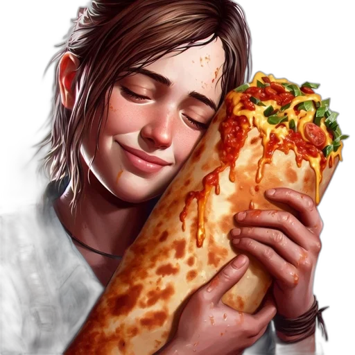 food, face, photorealistic, concept art, fantasy art, pixel art, young, woman transparent PNG cut-out