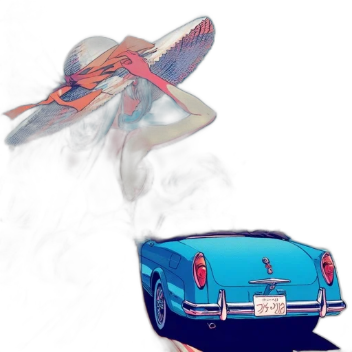 car, shoes, umbrella, jacket, concept art, photorealistic, watercolor, 3d render transparent PNG cut-out