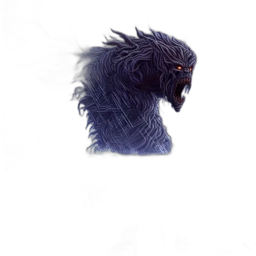 creature, dragon, animal, hair, concept art, fantasy art, pixel art, 3d render transparent PNG cut-out