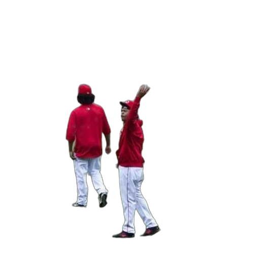 staff, red, baseball, player, jersey, white, pants, waves transparent PNG cut-out