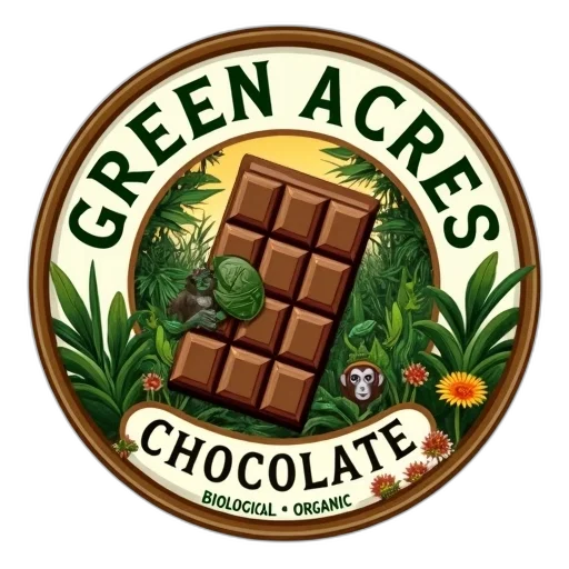 food, green, earth tones, circular, logo, featuring, stylized, illustration transparent PNG cut-out