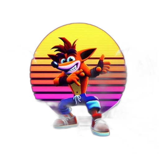 jacket, creature, mask, animal, 3d render, concept art, cartoon, vaporwave transparent PNG cut-out