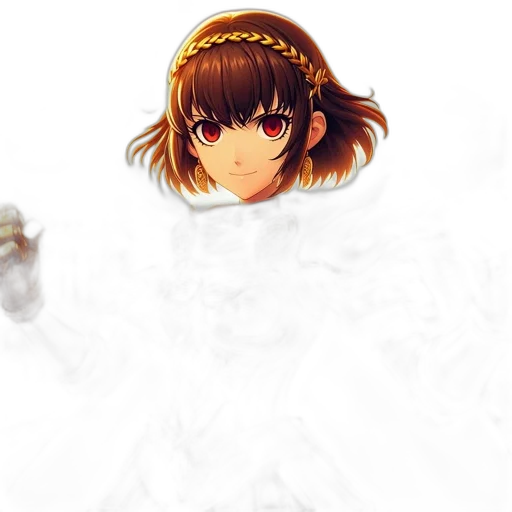 crown, staff, dress, hair, pixel art, anime, fantasy art, concept art transparent PNG cut-out