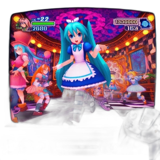 concept art, 3d render, vaporwave, anime, blue, colorful, vibrant, gaming transparent PNG cut-out
