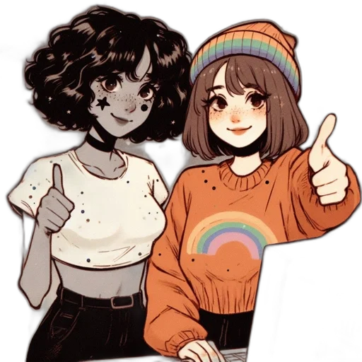 hat, jacket, hair, cartoon, watercolor, pixel art, anime, monochrome transparent PNG cut-out