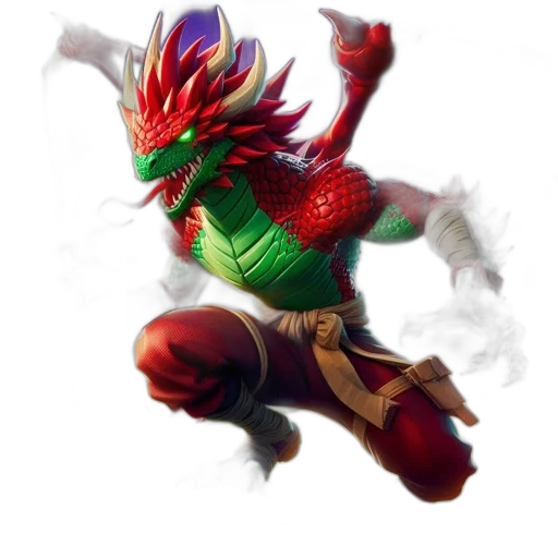 dragon, mask, creature, staff, concept art, fantasy art, pixel art, 3d render transparent PNG cut-out