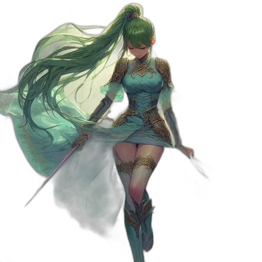 dress, sword, weapon, staff, concept art, fantasy art, watercolor, pixel art transparent PNG cut-out
