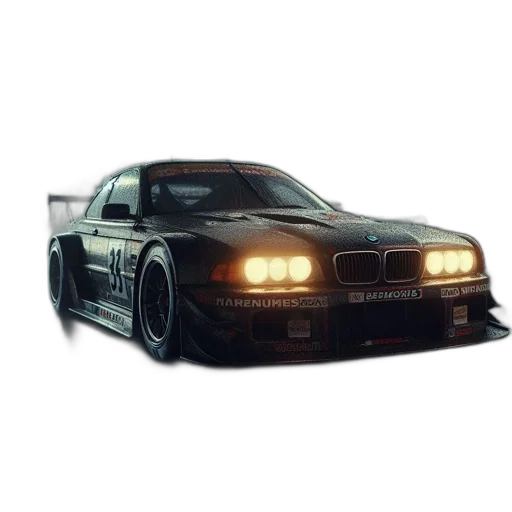 car, weapon, photorealistic, 3d render, concept art, pixel art, bmw, racing transparent PNG cut-out
