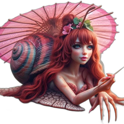 umbrella, creature, dragon, jewelry, fantasy art, concept art, photorealistic, 3d render transparent PNG cut-out
