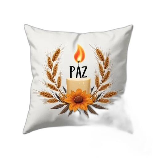 photorealistic, 3d render, white, pillow, decorative, design, featuring, lit transparent PNG cut-out