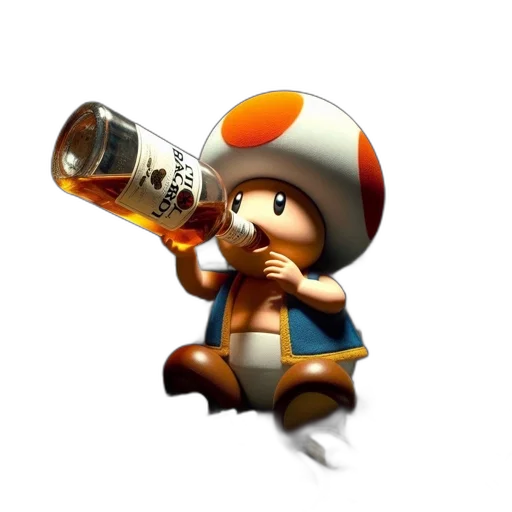 bottle, staff, weapon, hat, concept art, 3d render, pixel art, fantasy art transparent PNG cut-out