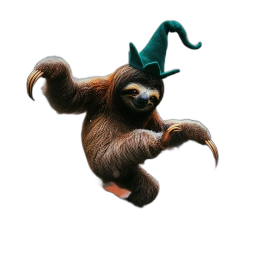 creature, staff, animal, dragon, concept art, fantasy art, 3d render, sloth transparent PNG cut-out