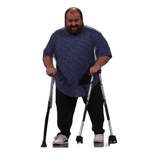 staff, creature, robot, animal, concept art, bearded, man, crutches transparent PNG cut-out