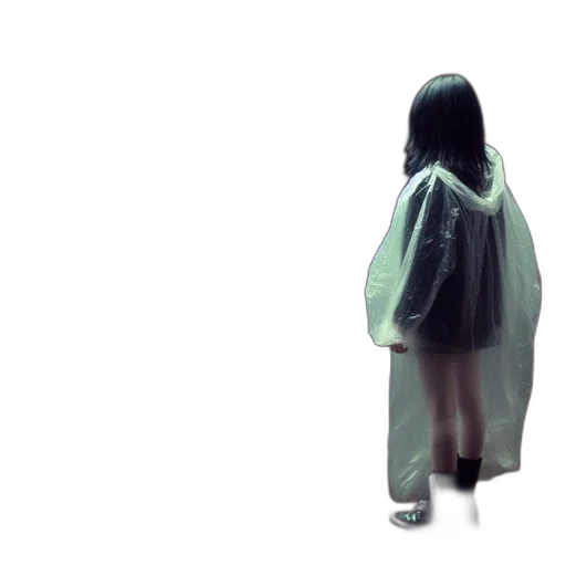 dress, jacket, hair, mask, 3d render, concept art, photorealistic, vaporwave transparent PNG cut-out