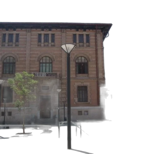 building, umbrella, face, car, 3d render, photorealistic, concept art, city street transparent PNG cut-out