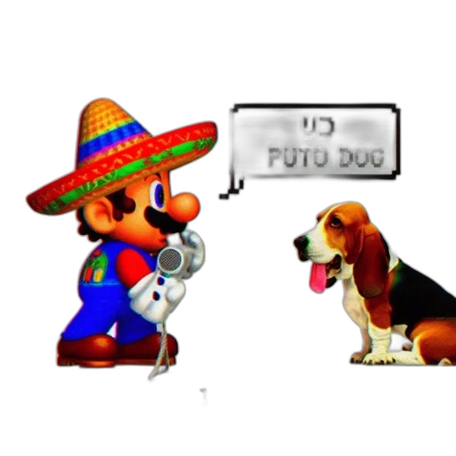 hat, animal, pixel art, 3d render, concept art, photorealistic, anthropomorphic, mario transparent PNG cut-out