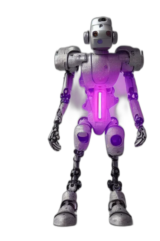 robot, weapon, 3d render, cyberpunk transparent PNG cut-out