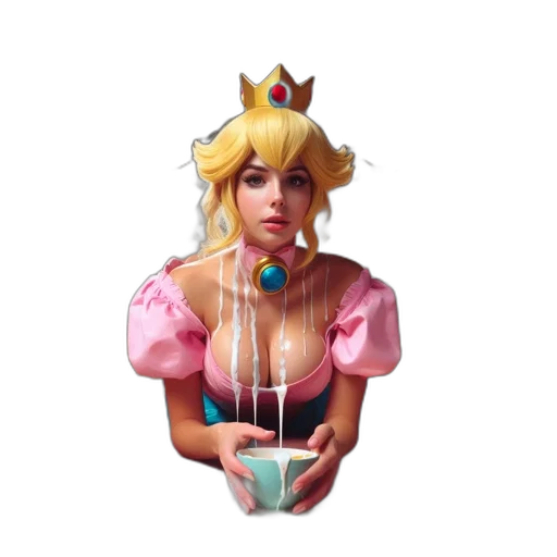 crown, dress, staff, food, pixel art, concept art, fantasy art, 3d render transparent PNG cut-out