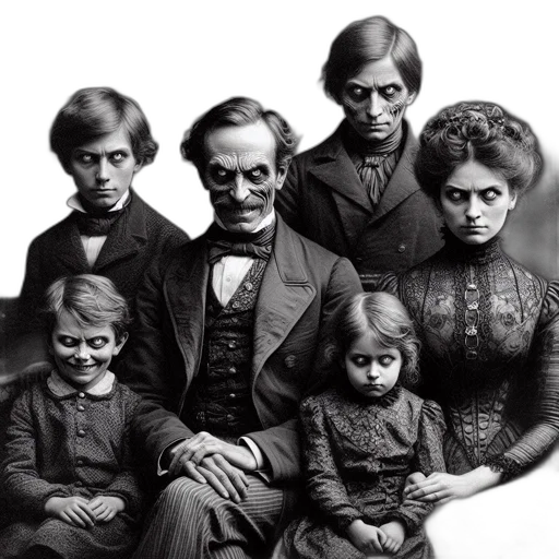 face, mask, old, photo, portrays, stern, family, six transparent PNG cut-out