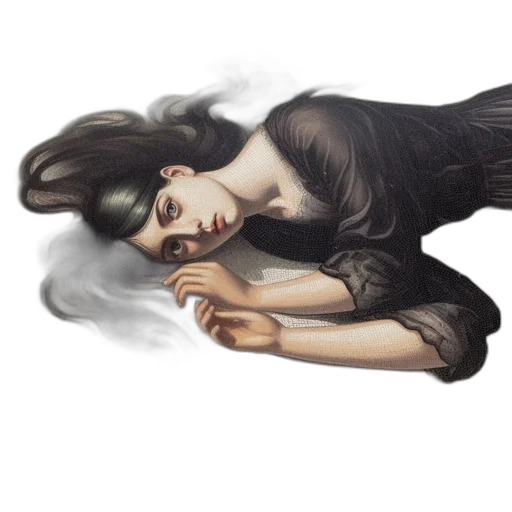 dress, mask, photorealistic, fantasy art, oil painting, concept art, night, fog transparent PNG cut-out