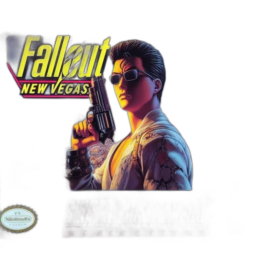 weapon, pixel art, vaporwave, cyberpunk, concept art, fallout, new, vegas transparent PNG cut-out
