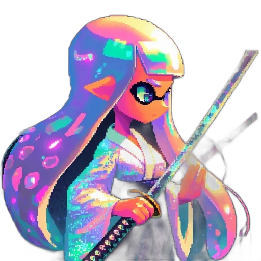 staff, weapon, jacket, dress, vaporwave, pixel art, watercolor, concept art transparent PNG cut-out