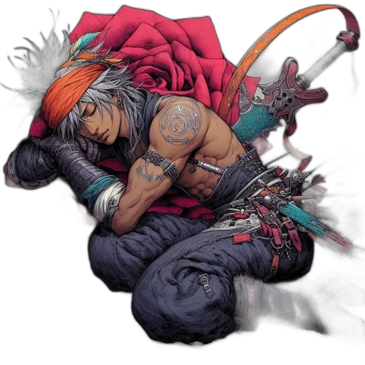 dragon, weapon, sword, concept art, fantasy art, comic book art, cyberpunk, red transparent PNG cut-out