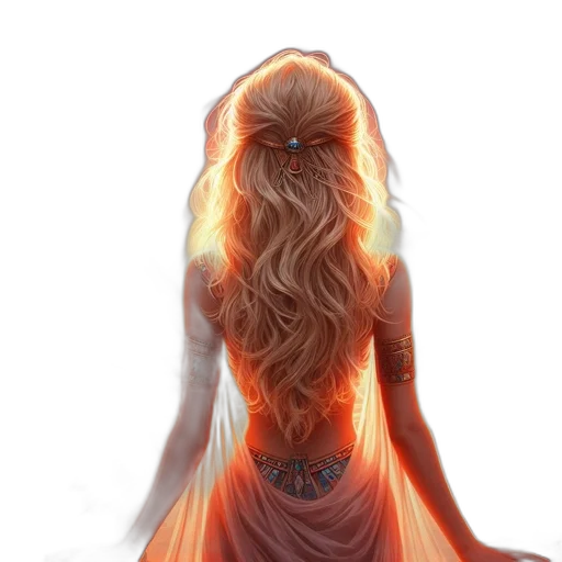 dress, hair, dragon, fantasy art, concept art, comic book art, photorealistic, fire transparent PNG cut-out